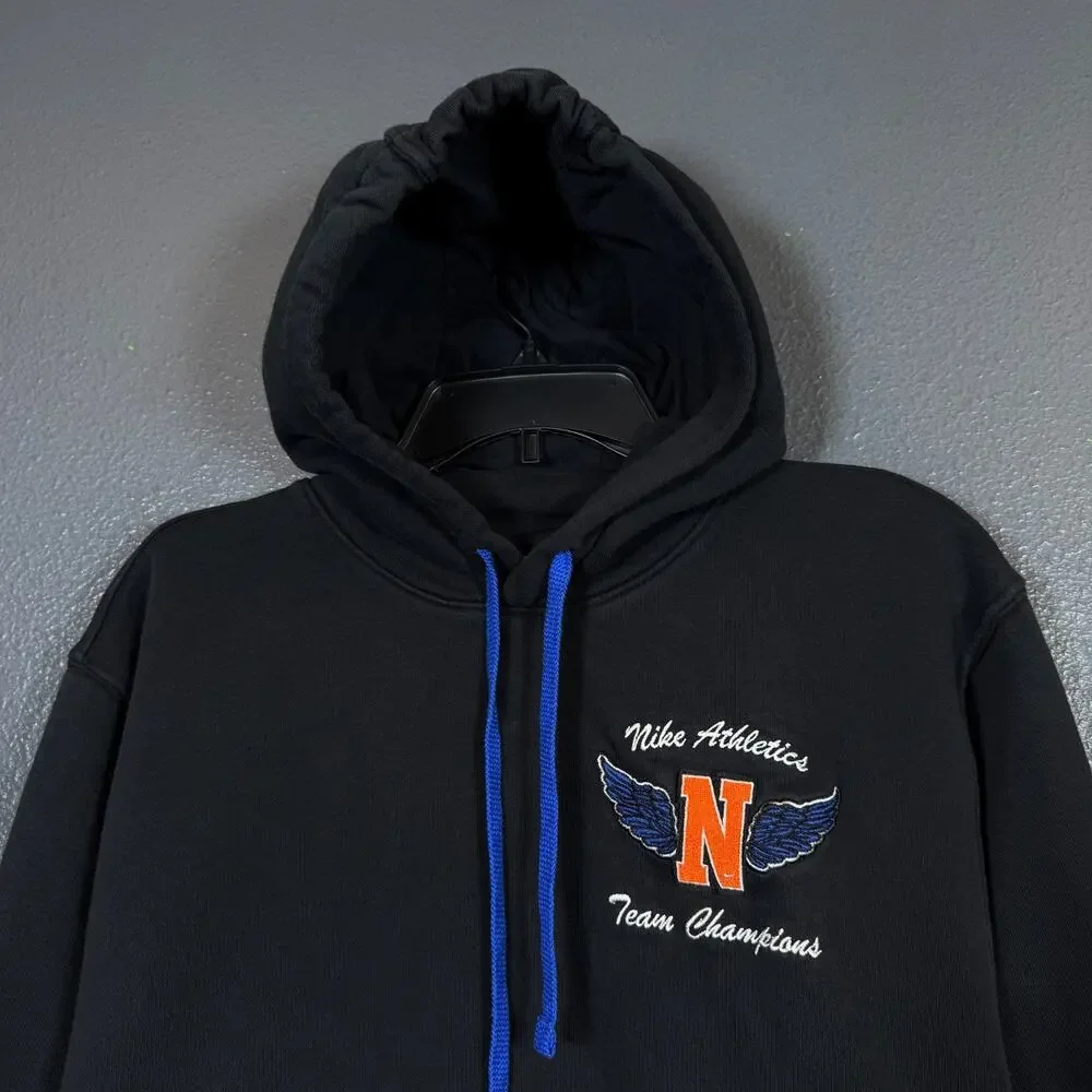 Nike M men’s black hoodie center swoosh high big logo athletics Team Champions